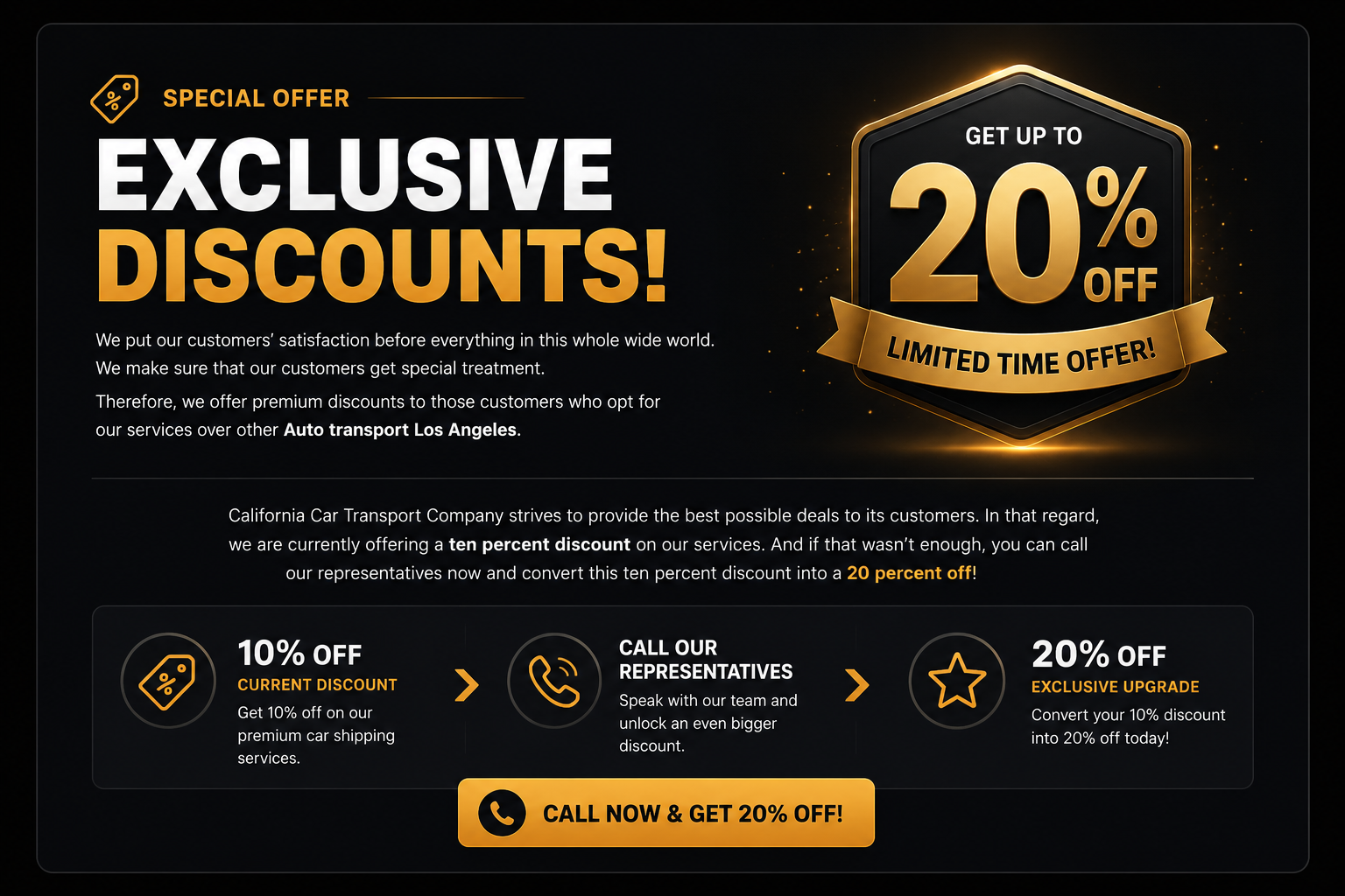 Car shipping discount